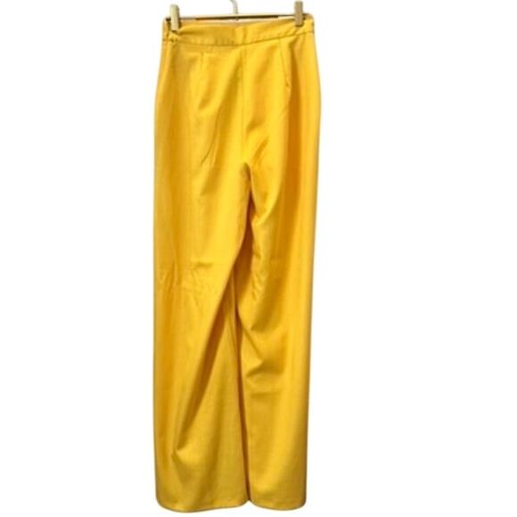 ASOS DESIGN Interlock Wide‑Leg Pants in Yellow – Size UK 8 / US 4 - Picture 4 of 4